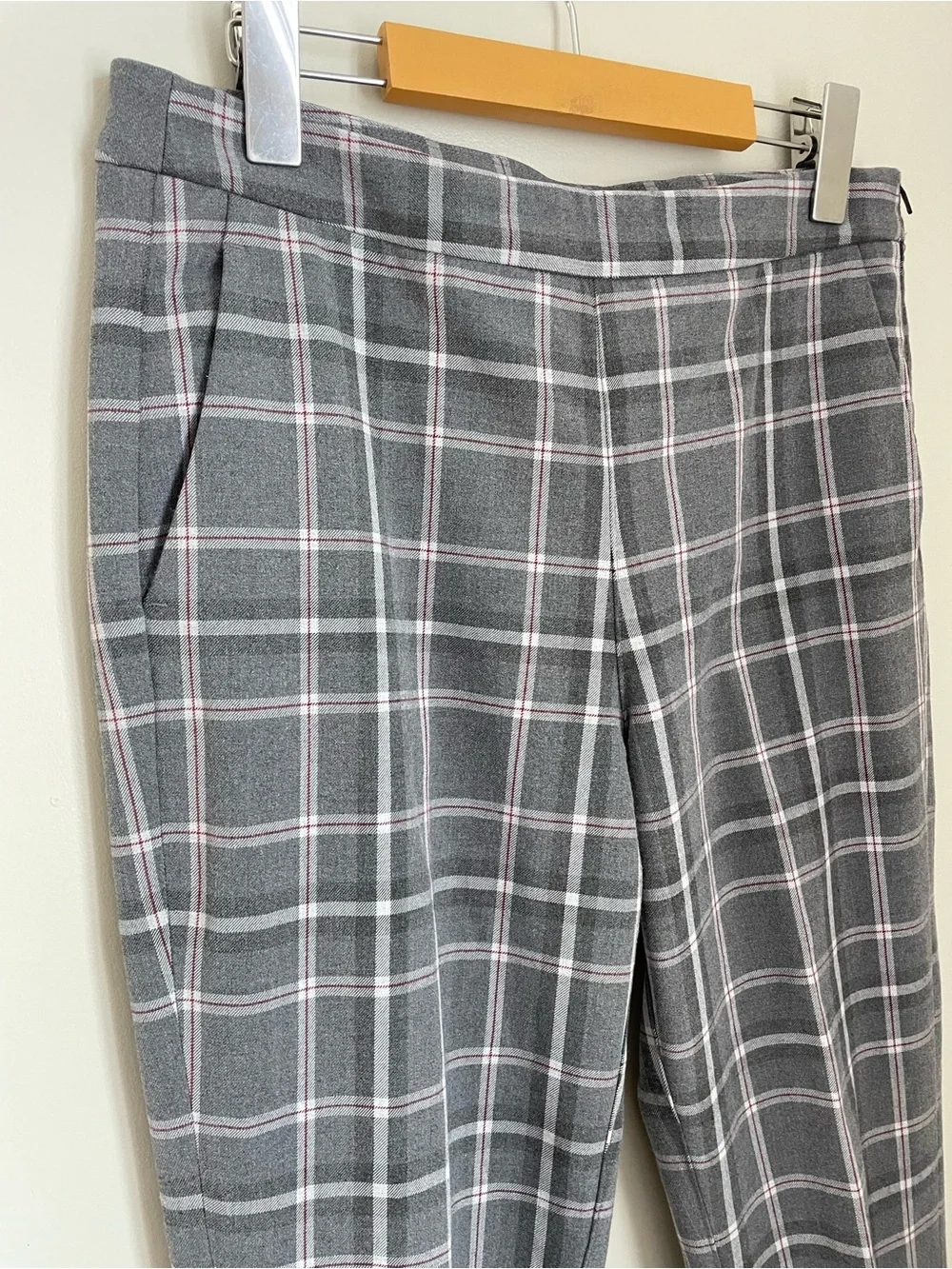 Kit and Ace Plaid Go To Trouser Pant Grey Plaid Size 8 Office Preppy Academia - Picture 5 of 12